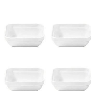 Conjunto de Travessa Cheff 250ml 4 Peças Branco em Polipropileno Linha Tropical Vemplast