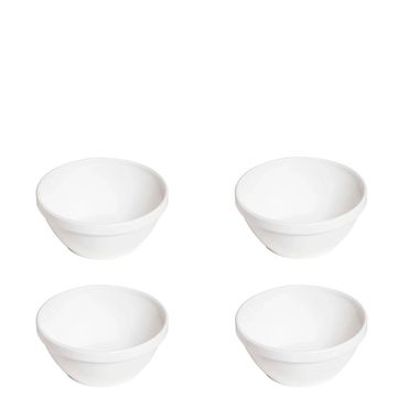 Conjunto de Sopeiras Cheff 250ml 4 Peças Branco em Polipropileno Vemplast