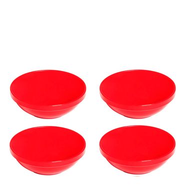 Conjunto de Sopeira Cheff 350ml 4 Peças Vermelho em Polipropileno Vemplast