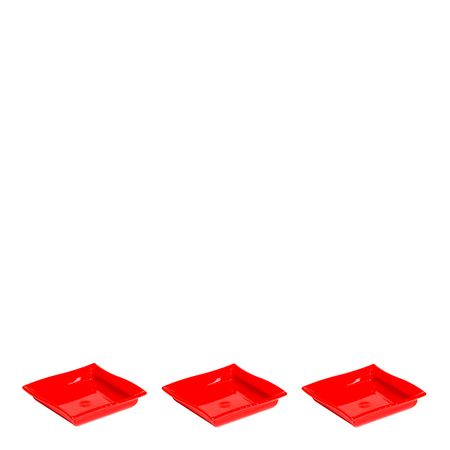Conjunto de Molheira Shoyu 60ml 3 Peças Vermelho em Polipropileno MasterChef Vemplast