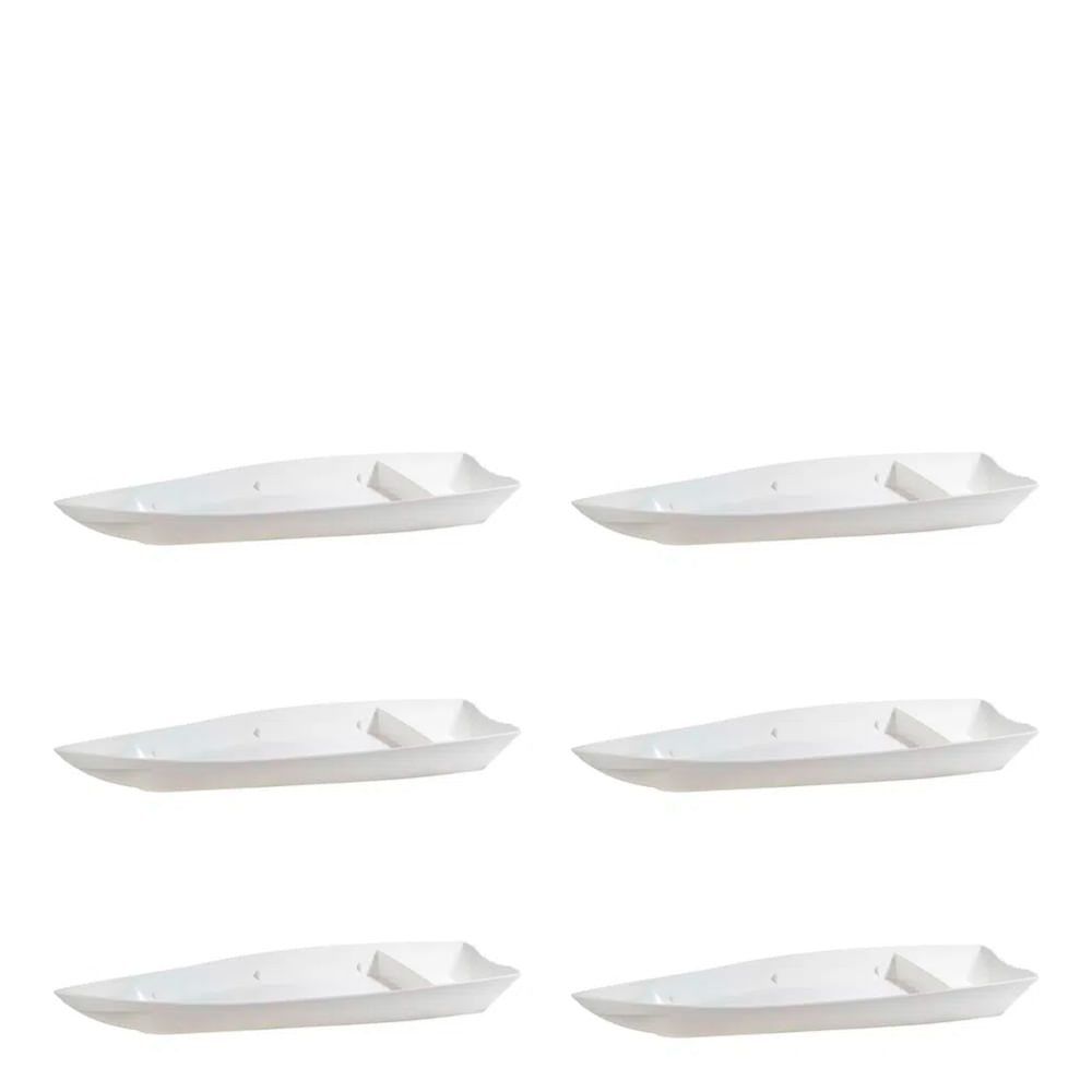 Conjunto de Barca Sushi 3,5L 6 Peças Branco em Polipropileno Linha Tropical VEM