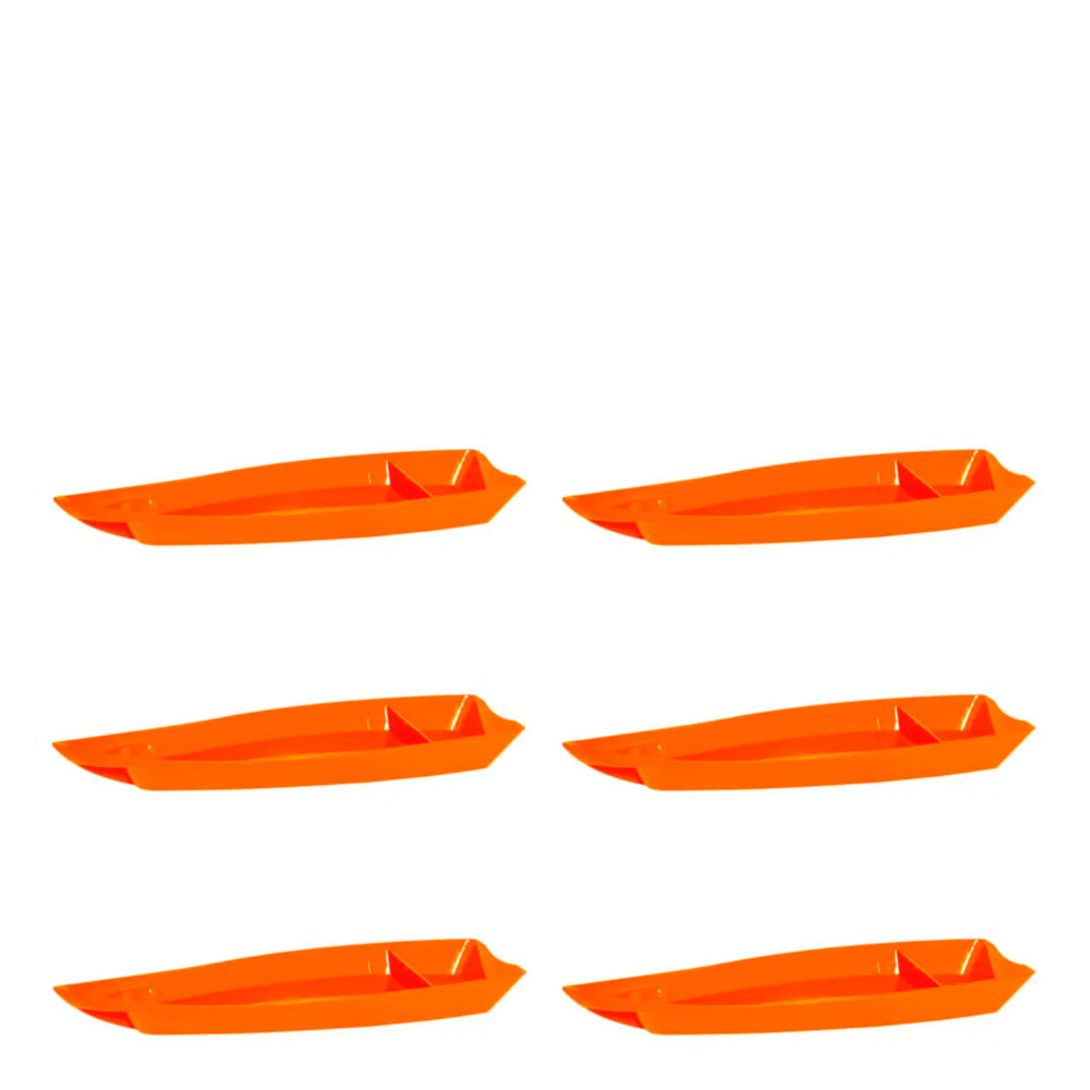 Conjunto de Barca Sushi 3,5L 6 Peças Laranja em Polipropileno Linha Tropical VEM