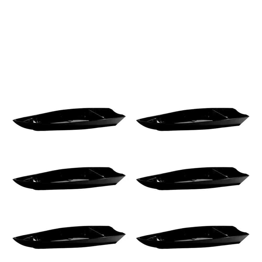 Conjunto de Barca Sushi 3,5L 6 Peças Preto em Polipropileno Linha Tropical VEM