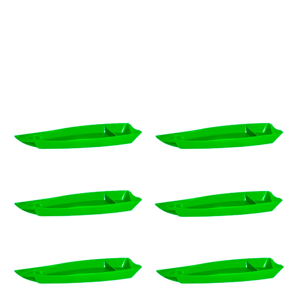Conjunto de Barca Sushi 3,5L 6 Peças Verde em Polipropileno Linha Tropical VEM