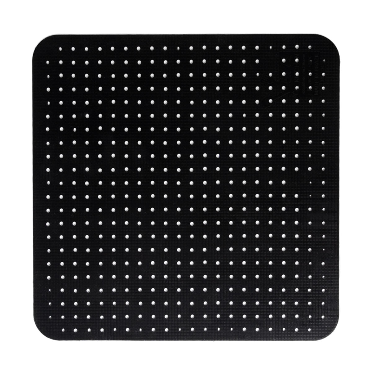 Tapete Culinário Quadrado Preto 34x34cm Perfurado em Silicone - Linha Prepare VEM