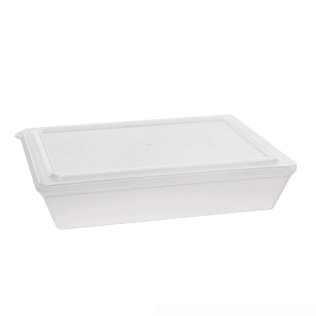 Travessa Stillo Retangular Com Tampa 5L Branca em Polipropileno