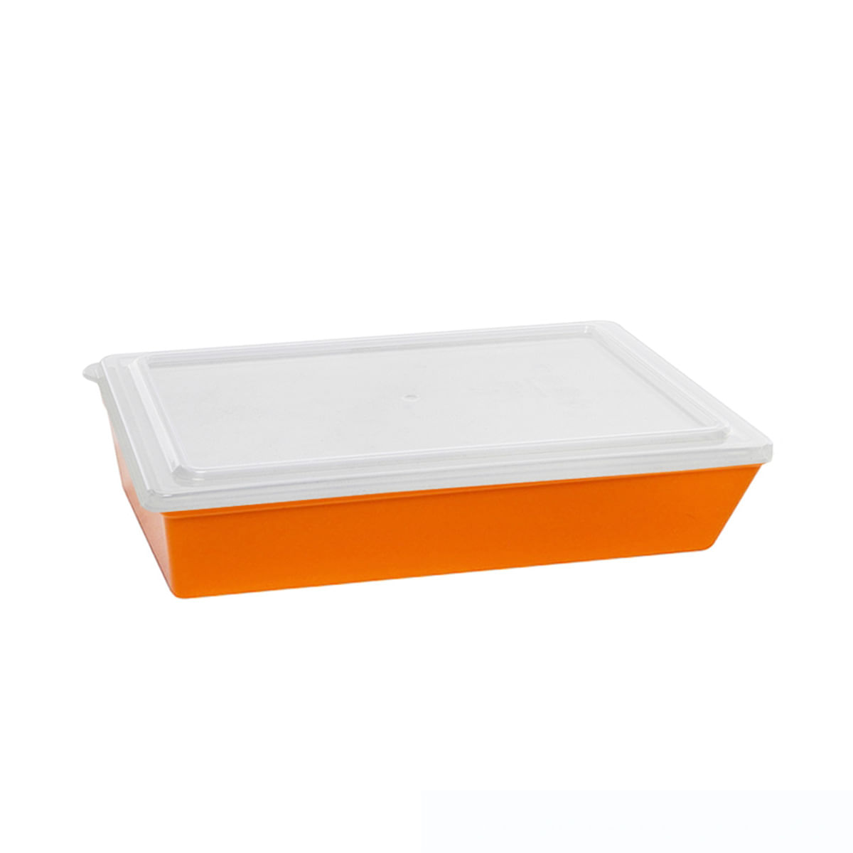 Travessa Stillo Retangular Com Tampa 5L Laranja em Polipropileno