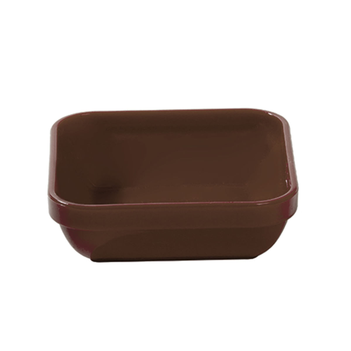 Travessa Cheff Quadrada 250ml Marrom em Policarbonato