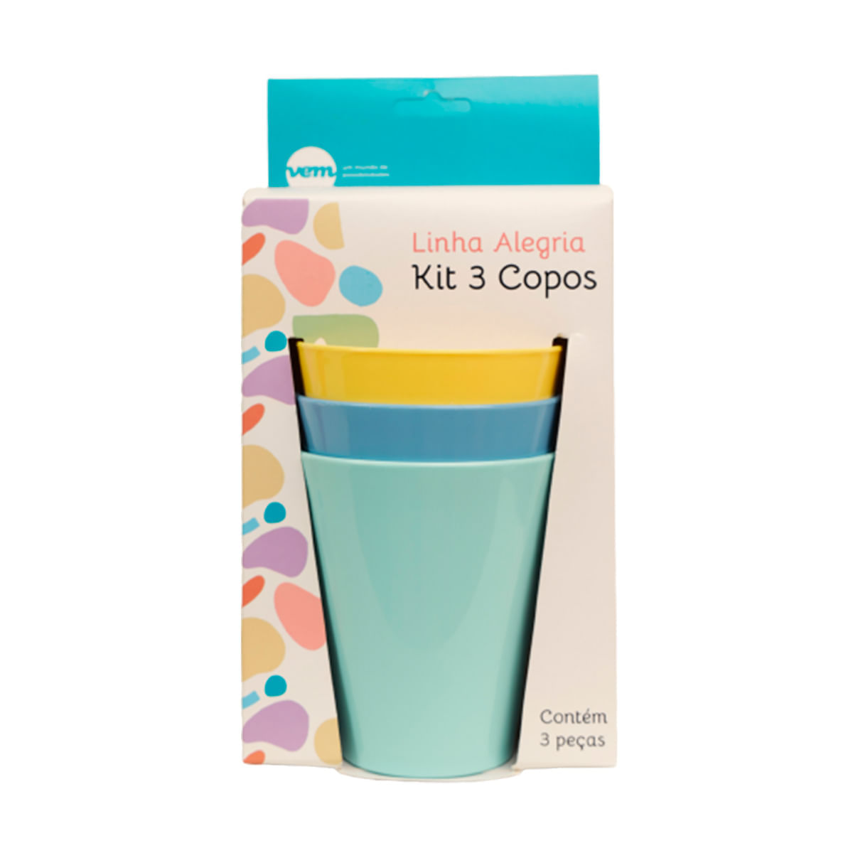 Kit Copo Fresc Infantil 350ml Colorido em Polipropileno