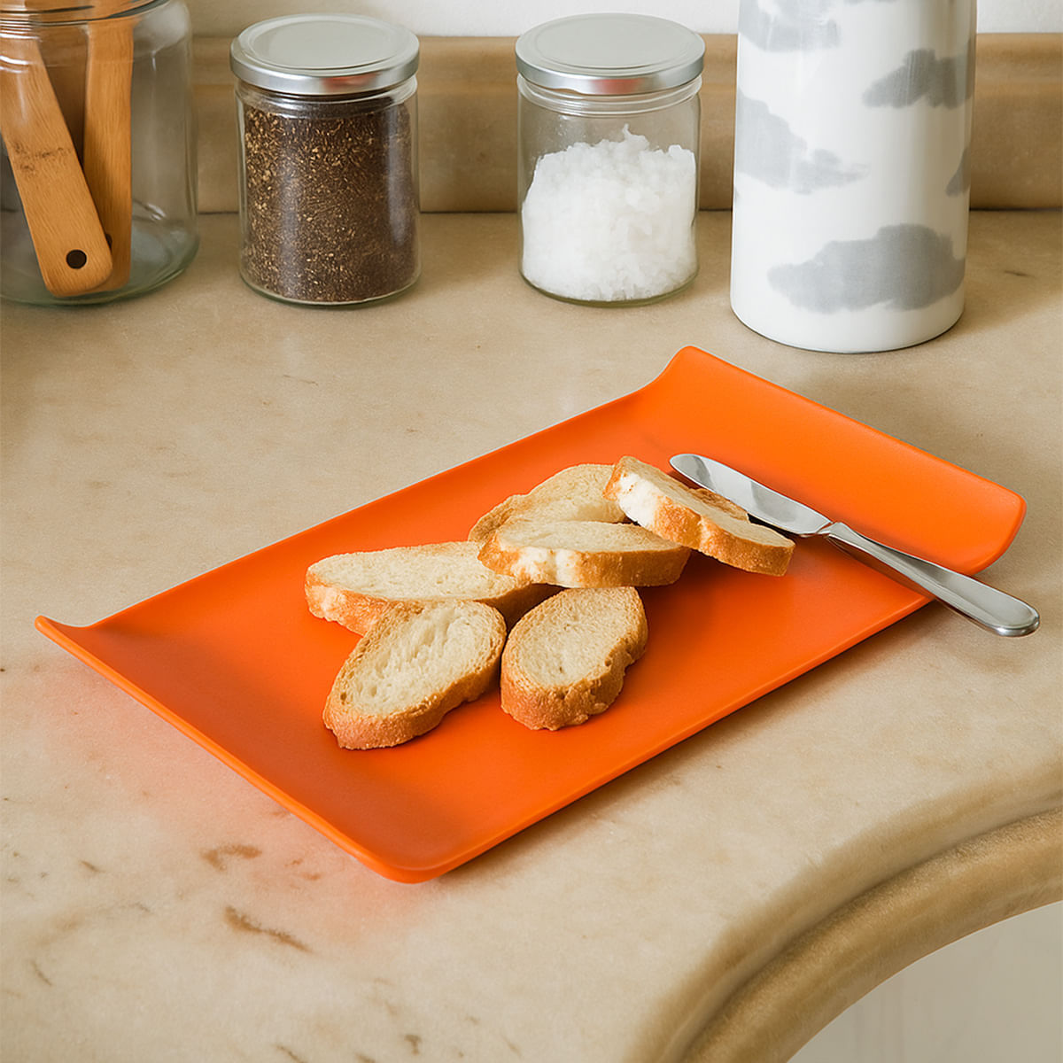 Bandeja Coffee Retangular 15x30 Laranja em Polipropileno - Imagem 2