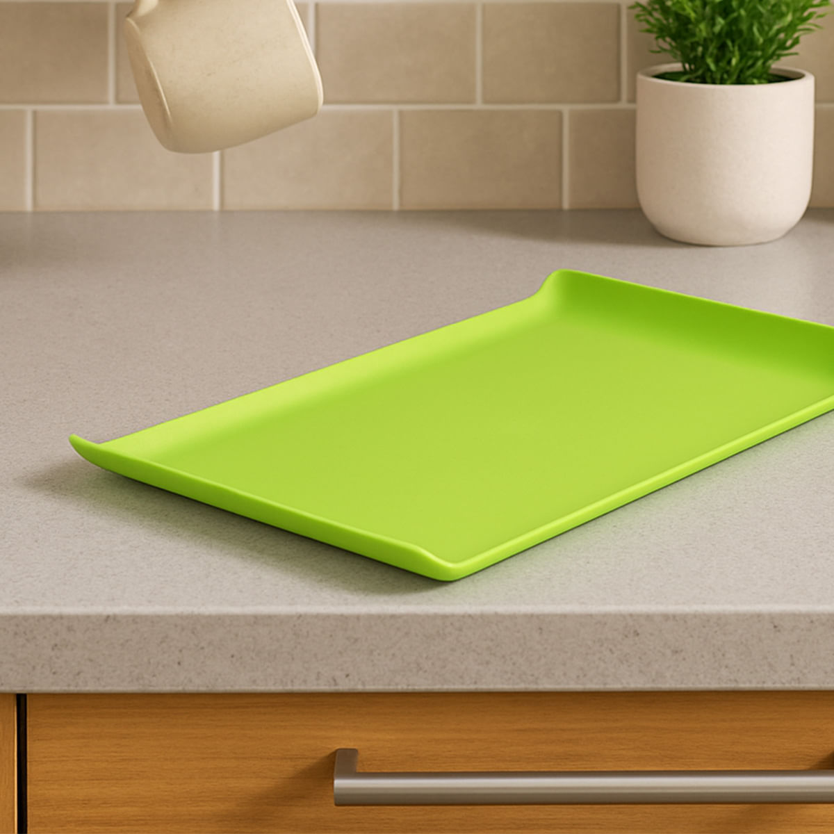 Bandeja Coffee Retangular 15x30 Verde em Polipropileno - Imagem 2