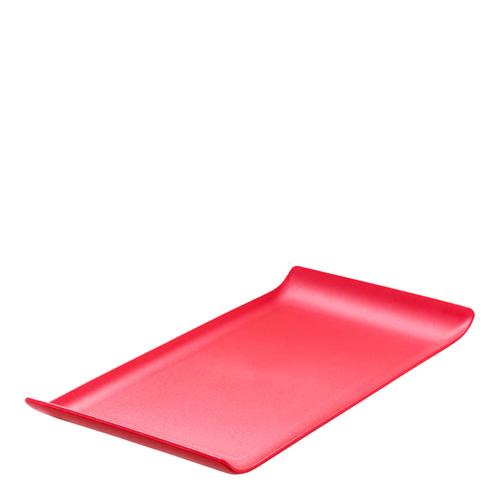 Bandeja Coffee Retangular 15x30 Vermelha em Polipropileno