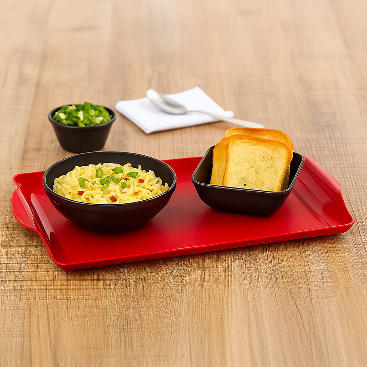 Bandeja Square Retangular 23x35 Vermelha em Policarbonato - Imagem 2