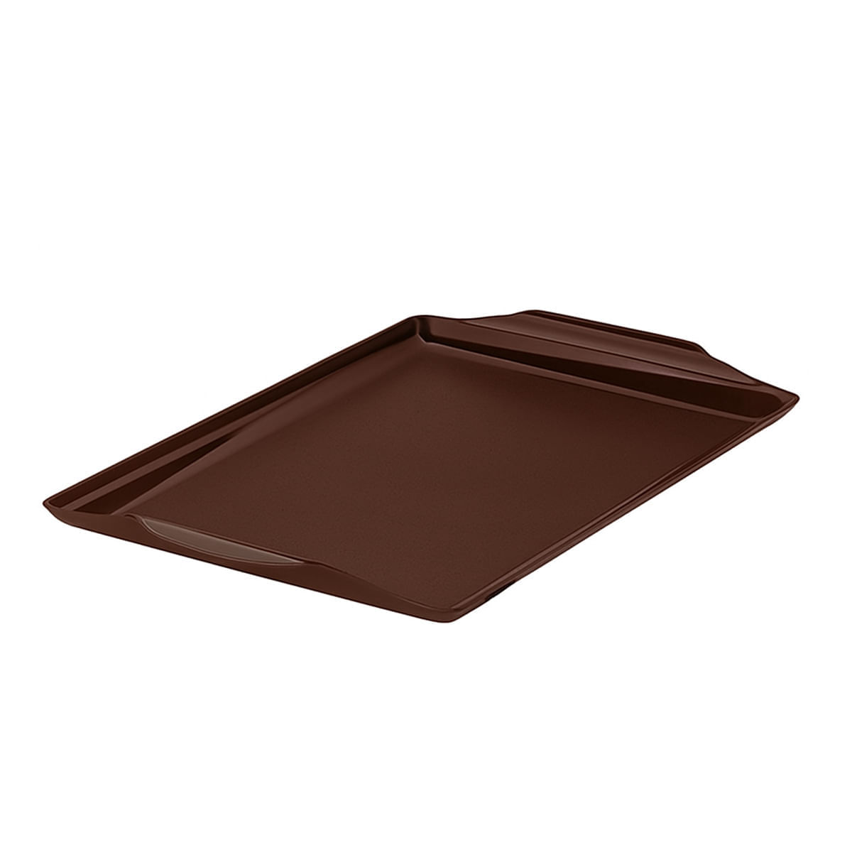 Bandeja Square Retangular 23x35 Marrom em Policarbonato