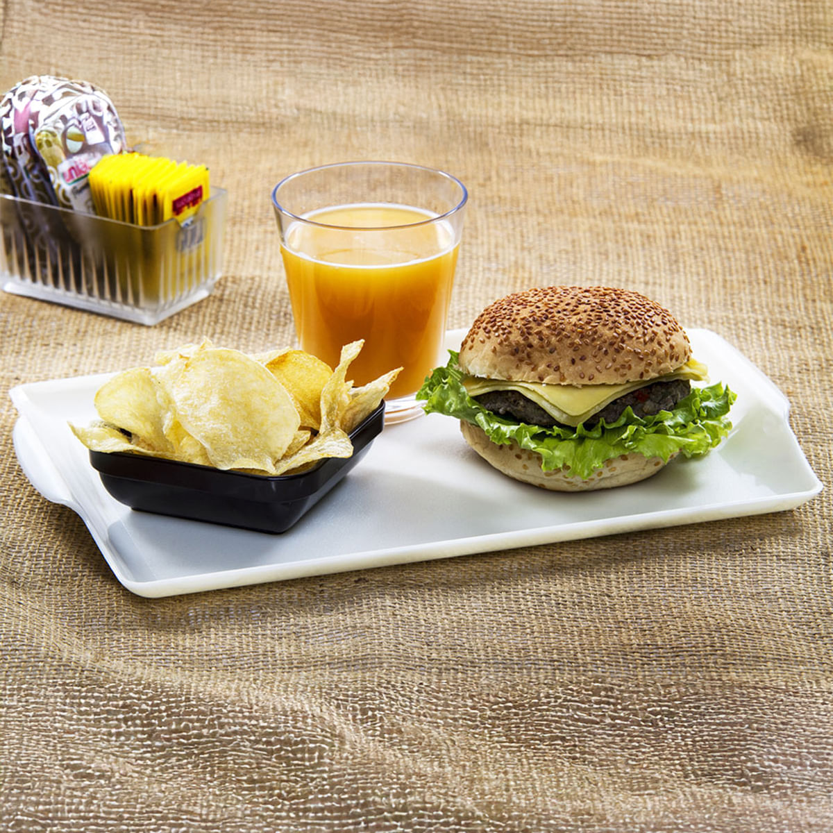 Bandeja Square Retangular 23x35 Branca em Policarbonato - Imagem 2