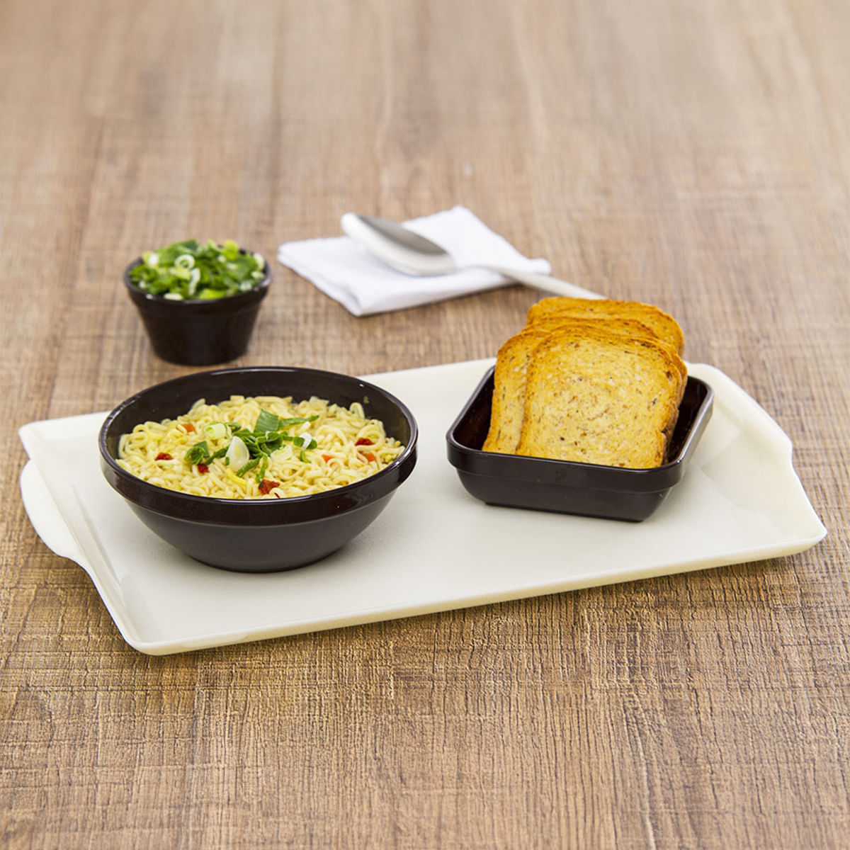 Bandeja Square Retangular 23x35 Branca em Polipropileno - Imagem 2