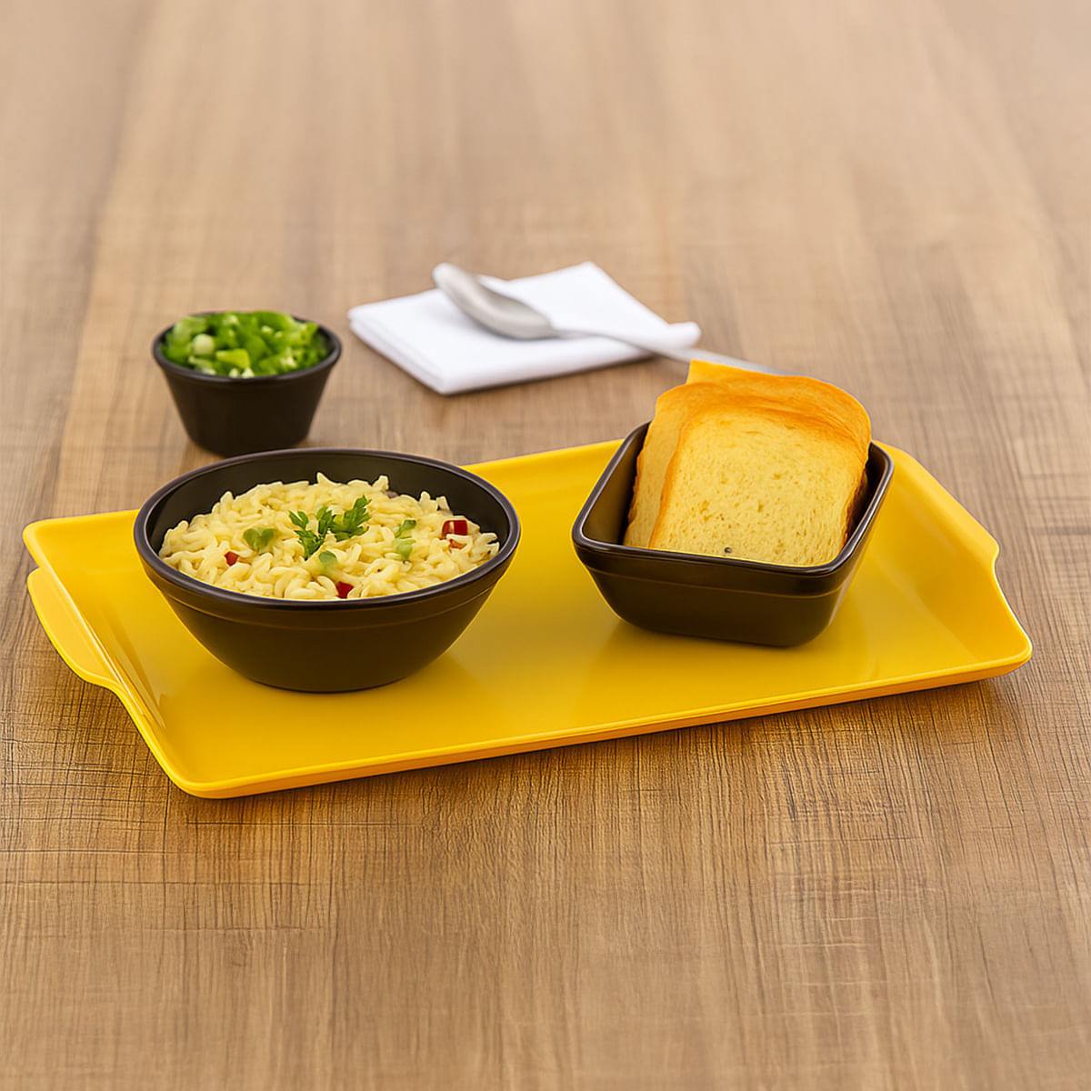 Bandeja Square Retangular 23x35 Amarela em Polipropileno - Imagem 2