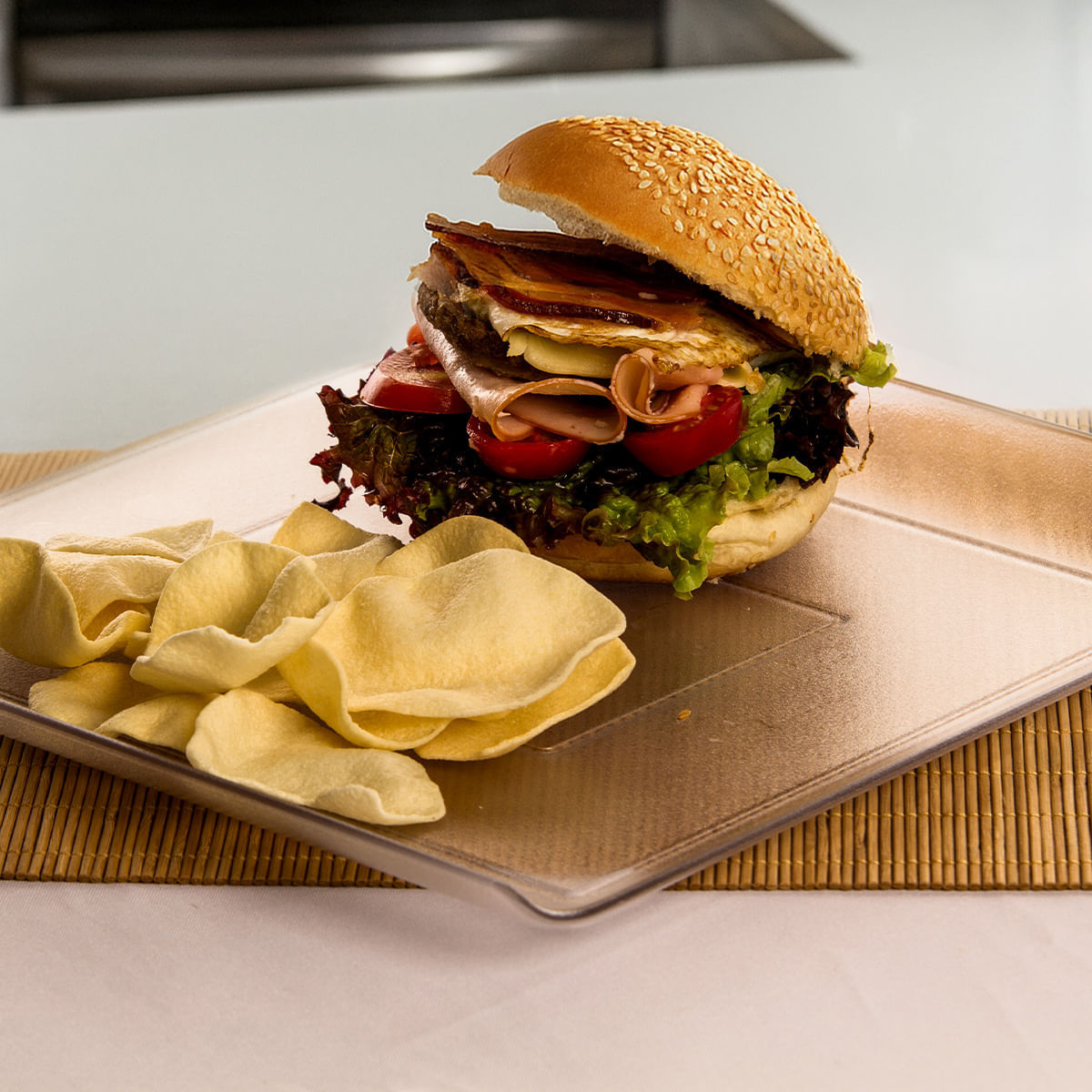 Bandeja Servir Retangular 30x45 Natural em Policarbonato - Imagem 2