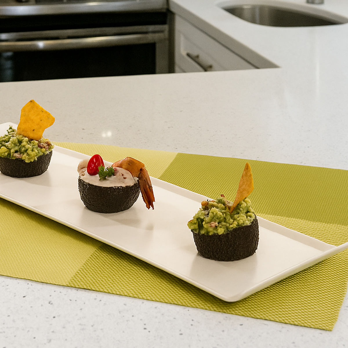 Bandeja Servir Retangular 15x50 Branca em Policarbonato - Imagem 2