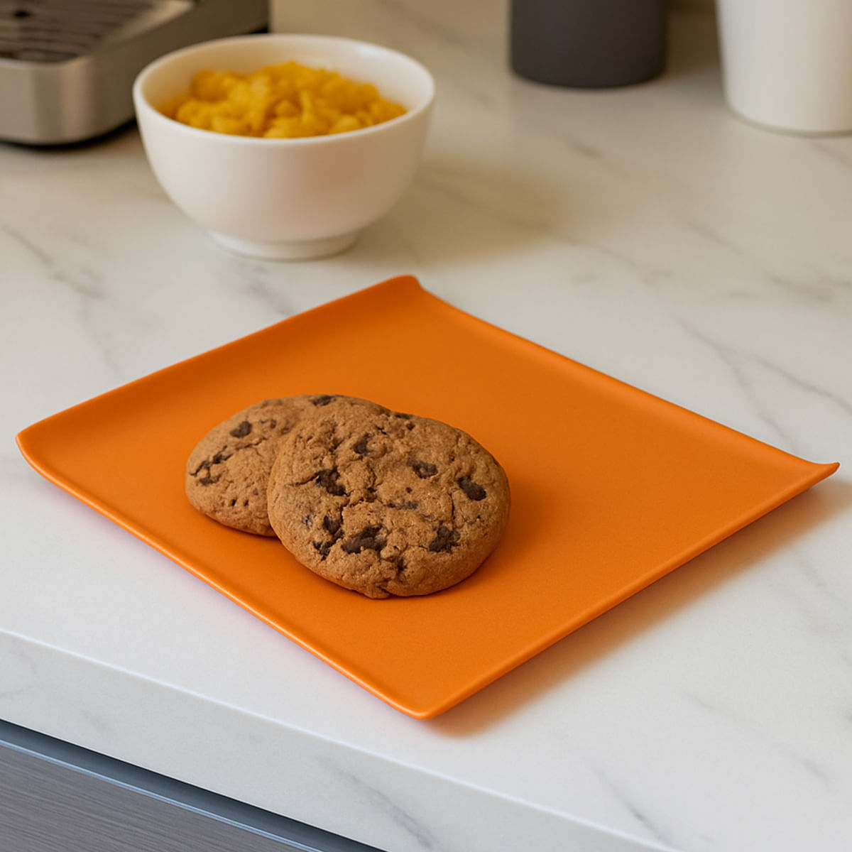 Bandeja Servir Quadrada 30x30 Laranja em Polipropileno - Imagem 2