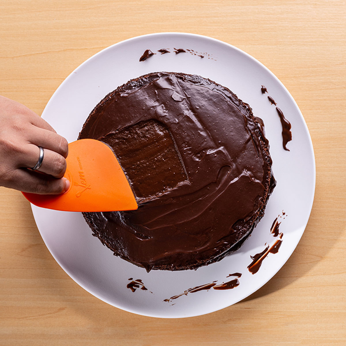 Espátula de Confeitaria 12,5x9cm Laranja em Silicone - Imagem 2