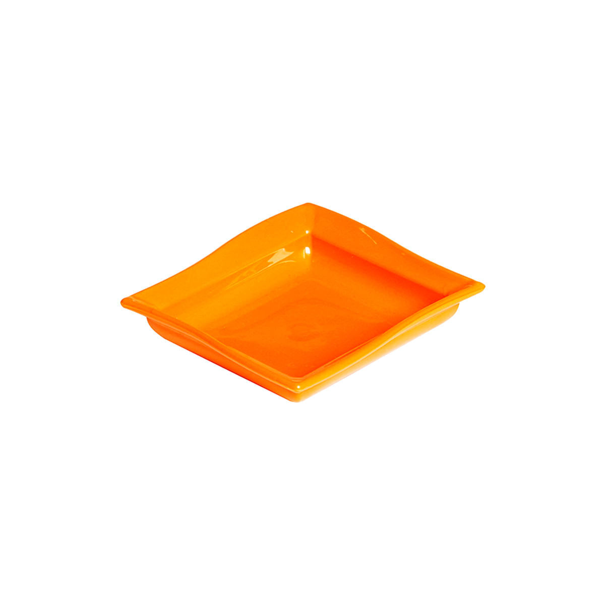 Molheira Shoyu Quadrada 60ml Laranja em Polipropileno