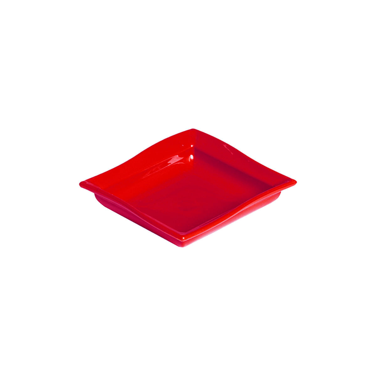 Molheira Shoyu Quadrada 60ml Vermelha em Polipropileno