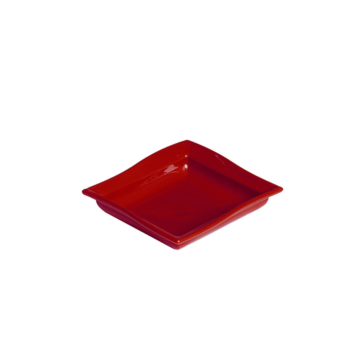 Molheira Shoyu Quadrada 60ml Vermelha em Policarbonato