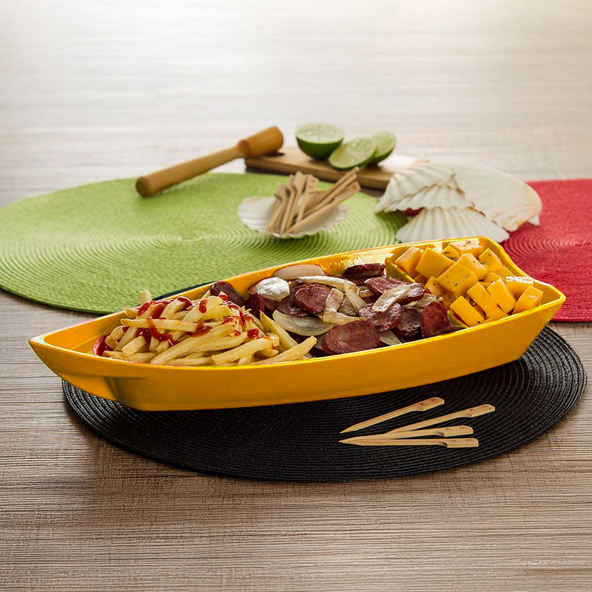 Barca Sushi 600ml Amarela em Polipropileno - Imagem 2