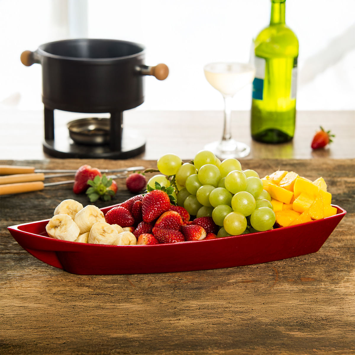 Barca Sushi 600ml Vermelha em Policarbonato - Imagem 2