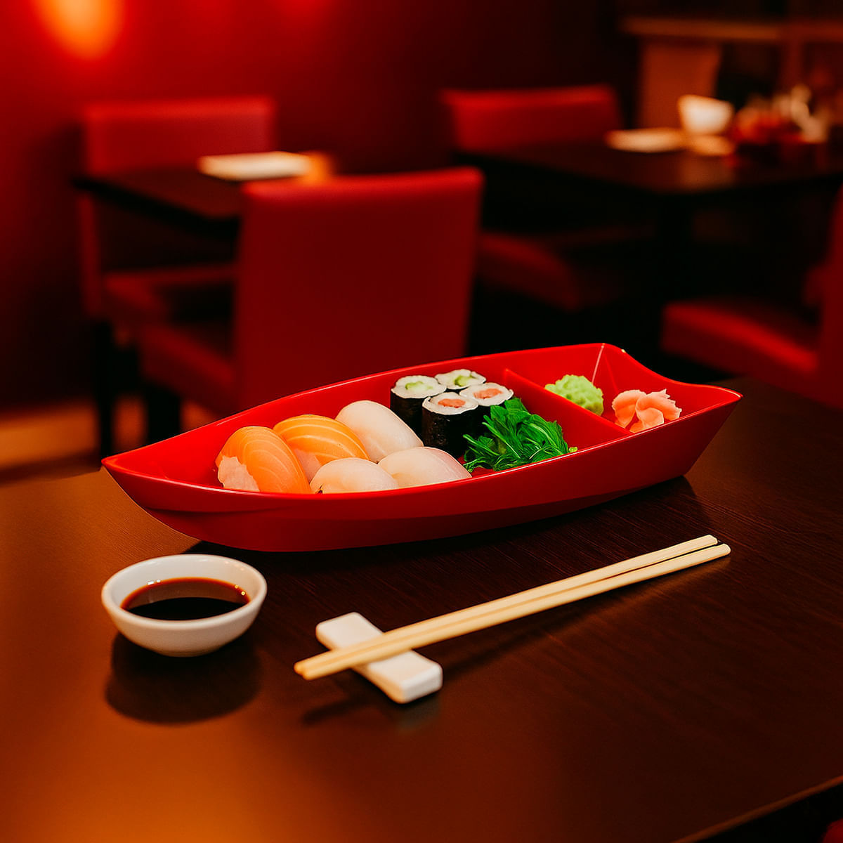 Barca Sushi 1L Vermelha em Polipropileno - Imagem 2