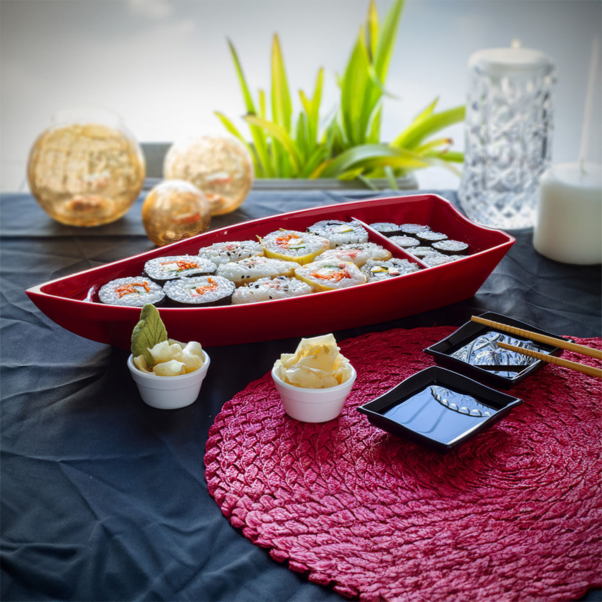 Barca Sushi 1L Vermelha em Policarbonato - Imagem 2