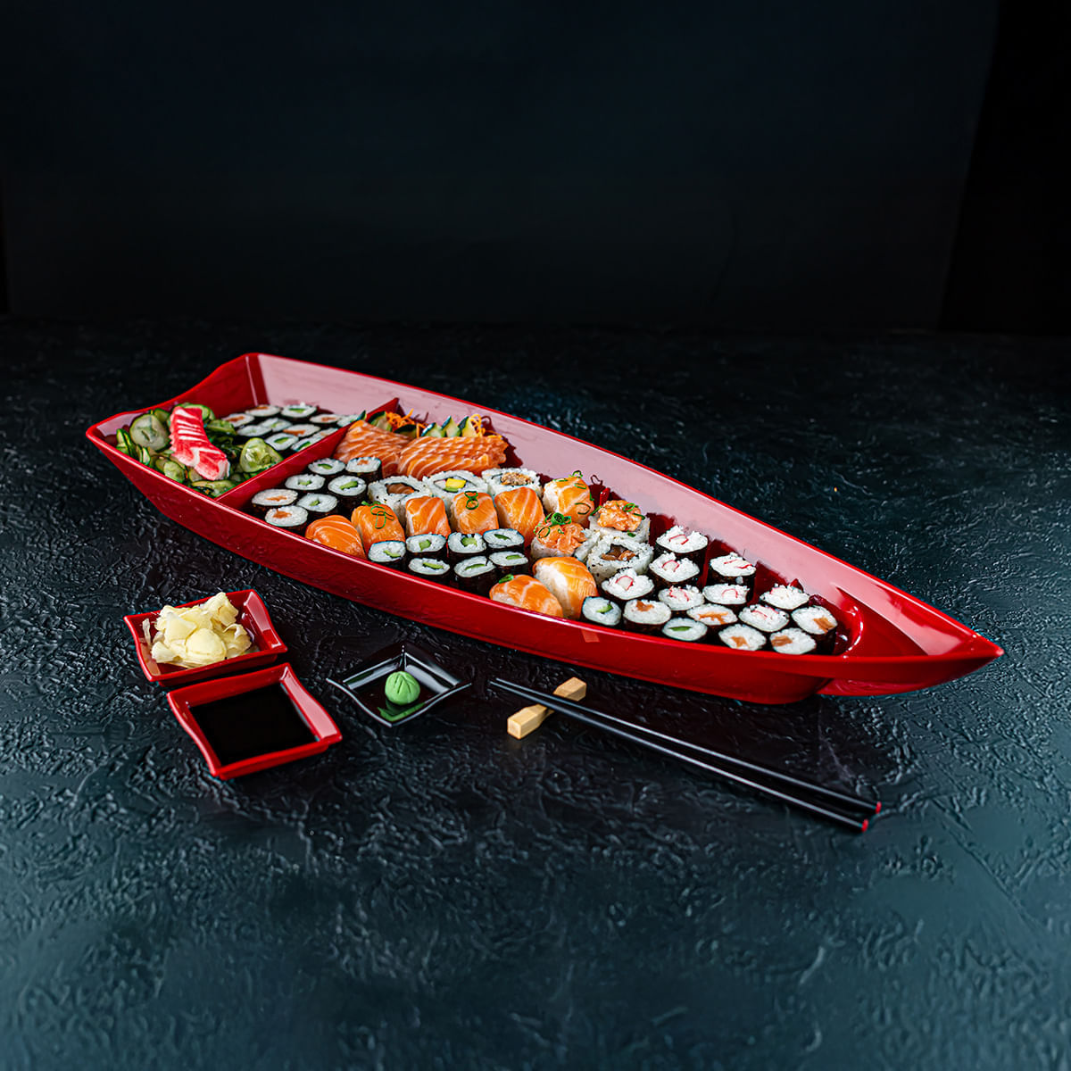 Barca Sushi 3,5L Vermelha em Polipropileno - Imagem 2