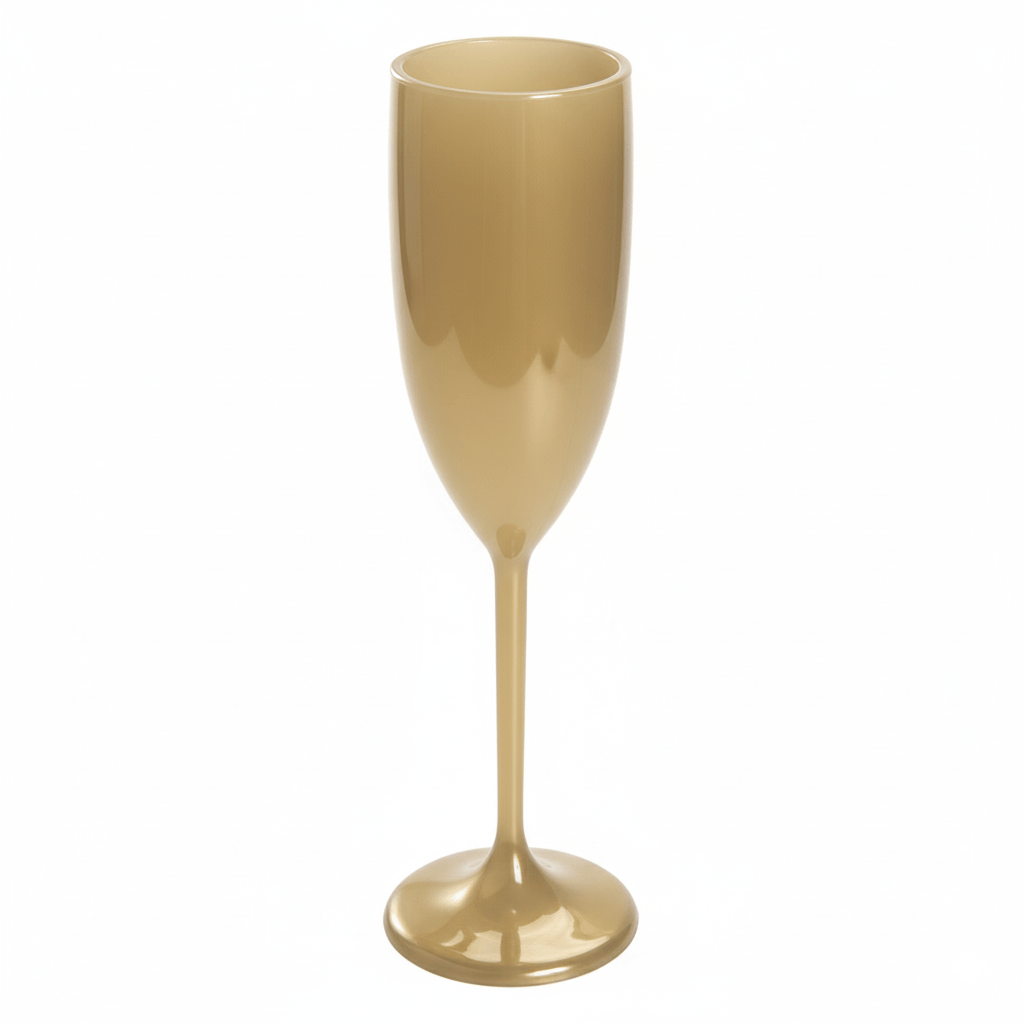 Taça de Champanhe 150ml Dourada em Policarbonato