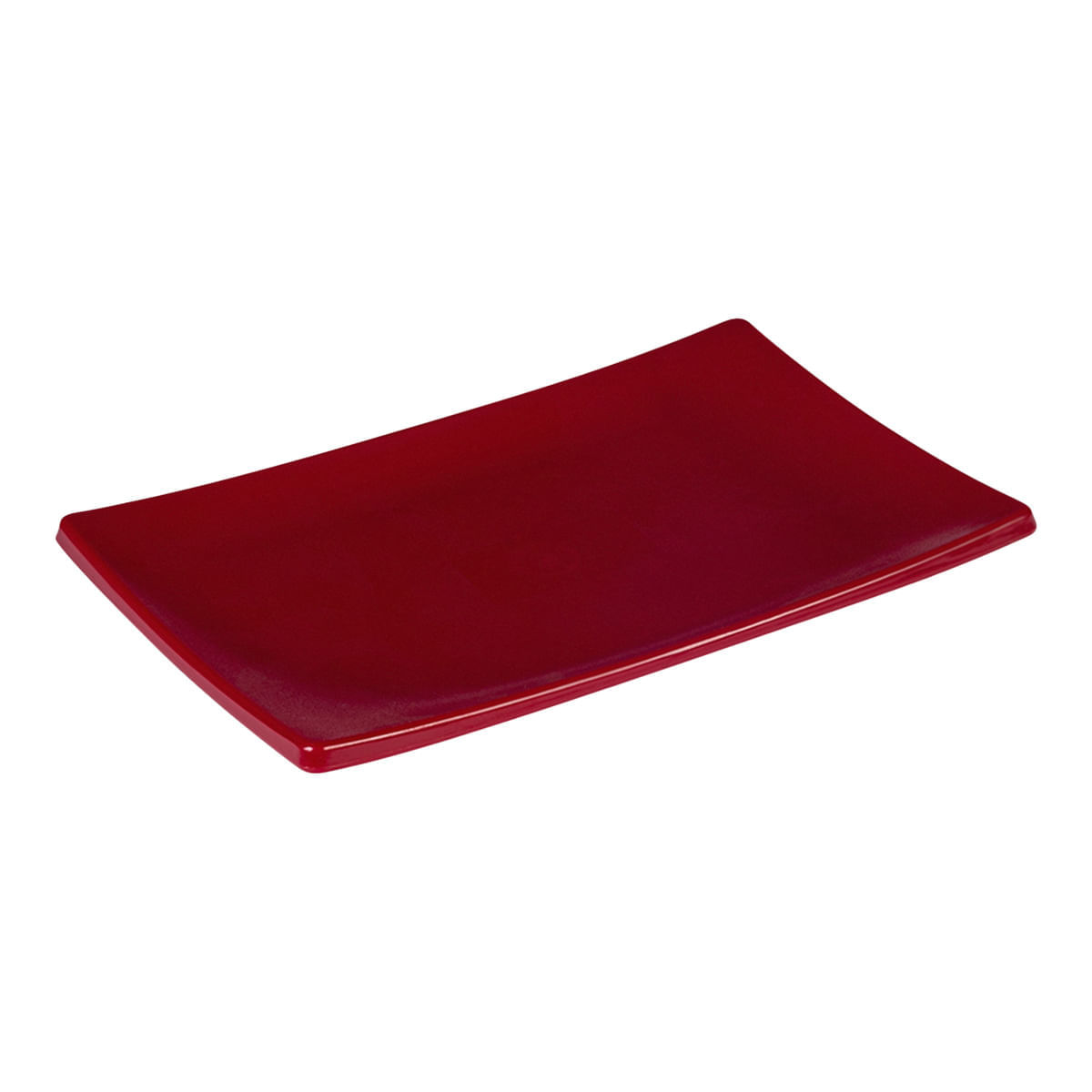 Prato Oriental Retangular 14x20 Vermelho em Policarbonato