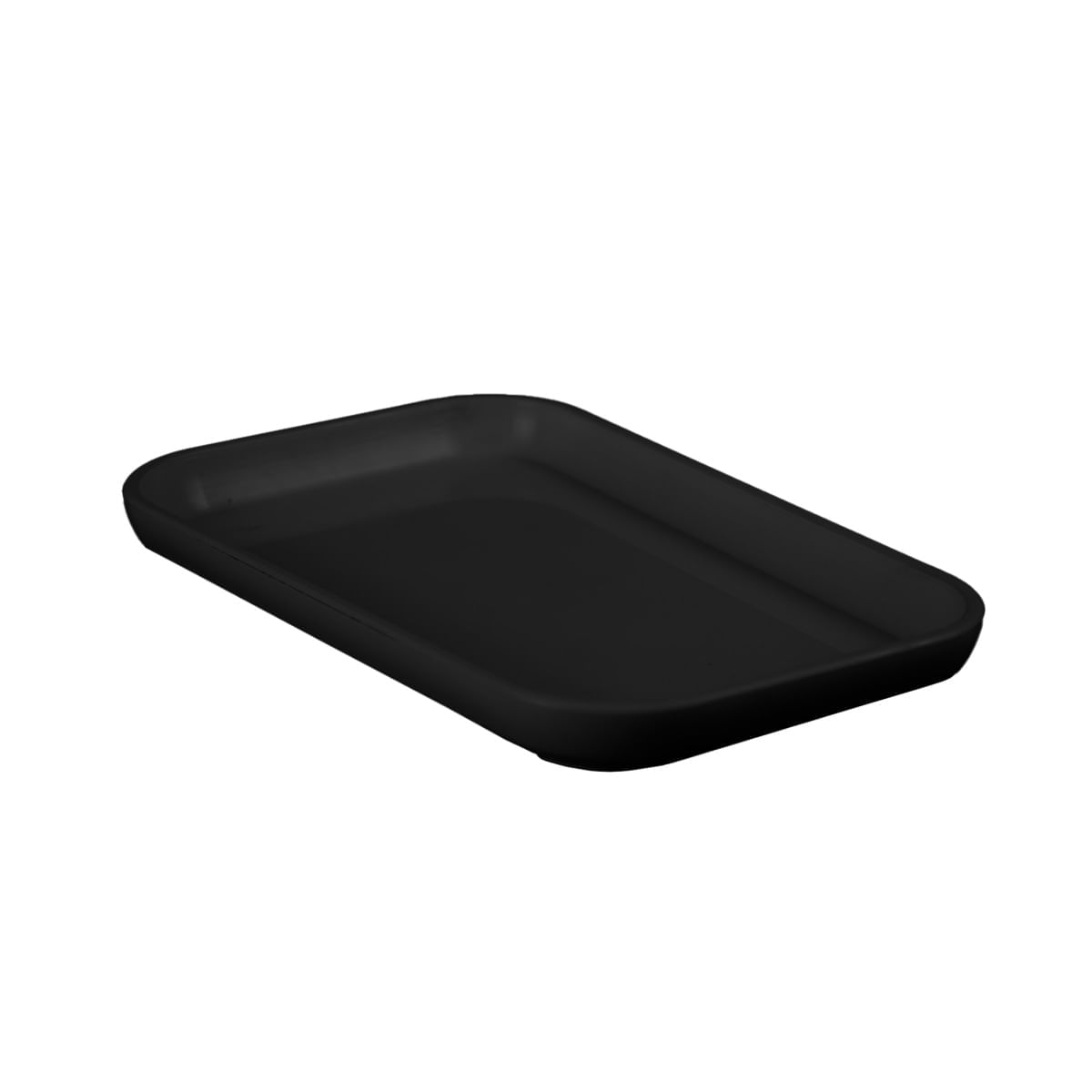 Prato Assimétrico 13x20cm Preto em Polipropileno