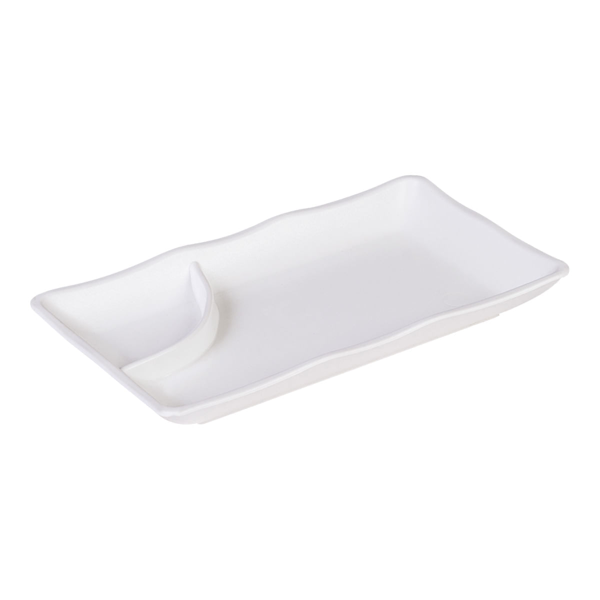 Prato Para Sushi Retangular 11,5x19,5 Branco em Polipropileno