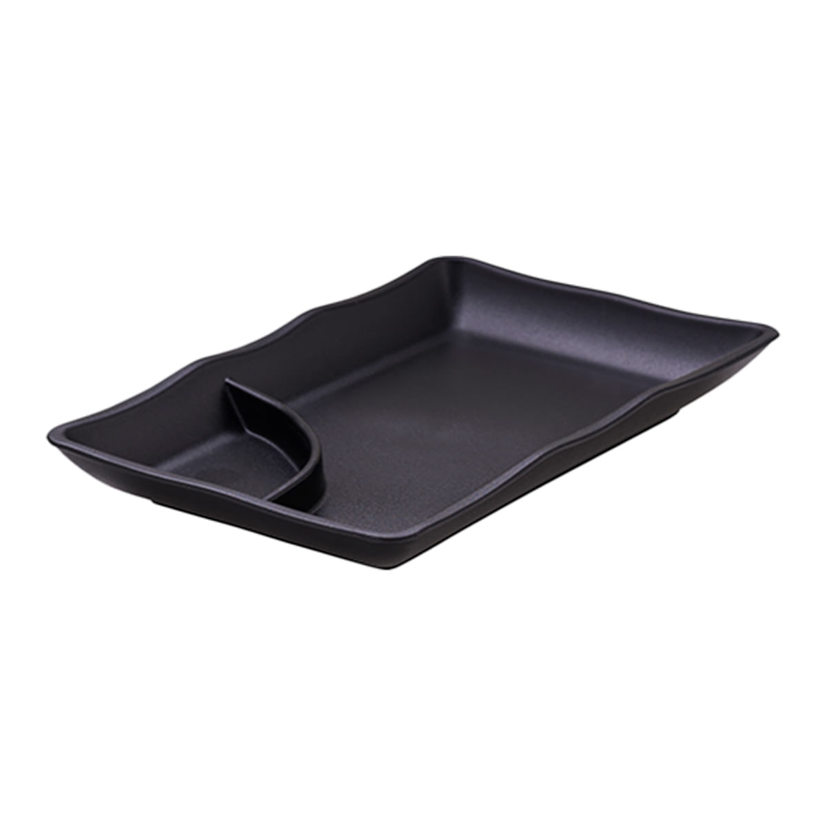 Prato Para Sushi Retangular 11,5x19,5 Preto em Polipropileno