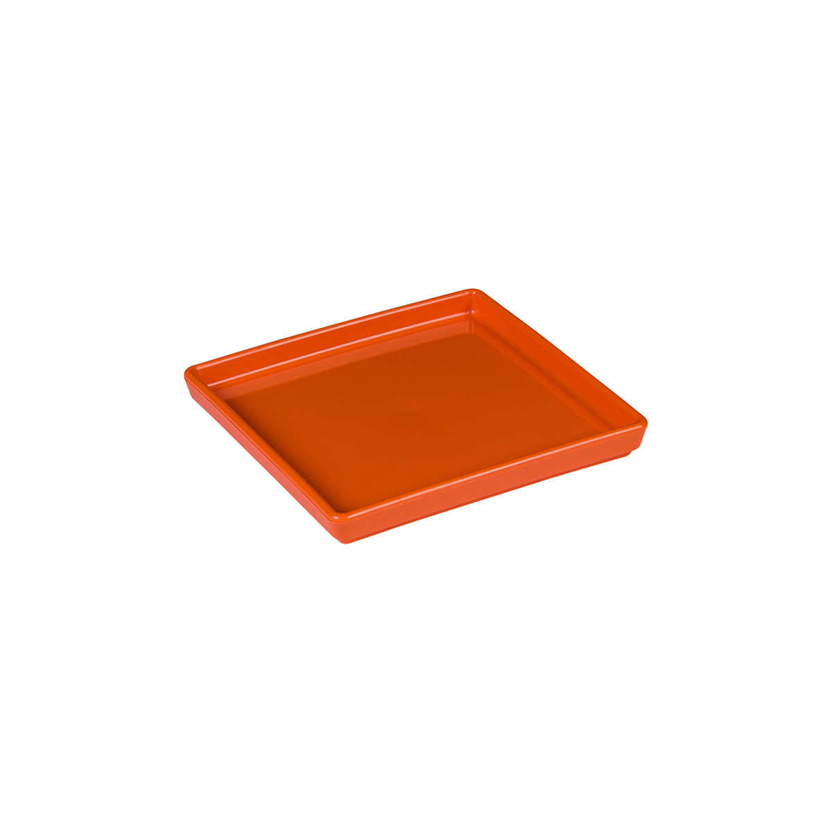 Prato Square Quadrado 13,5x13,5 Laranja em Polipropileno