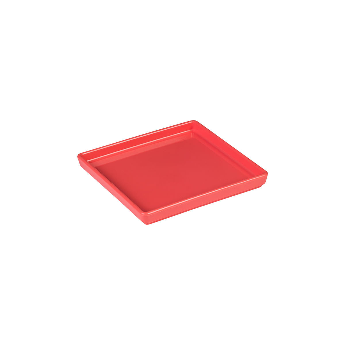 Prato Square Quadrado 13,5x13,5 Coral em Polipropileno
