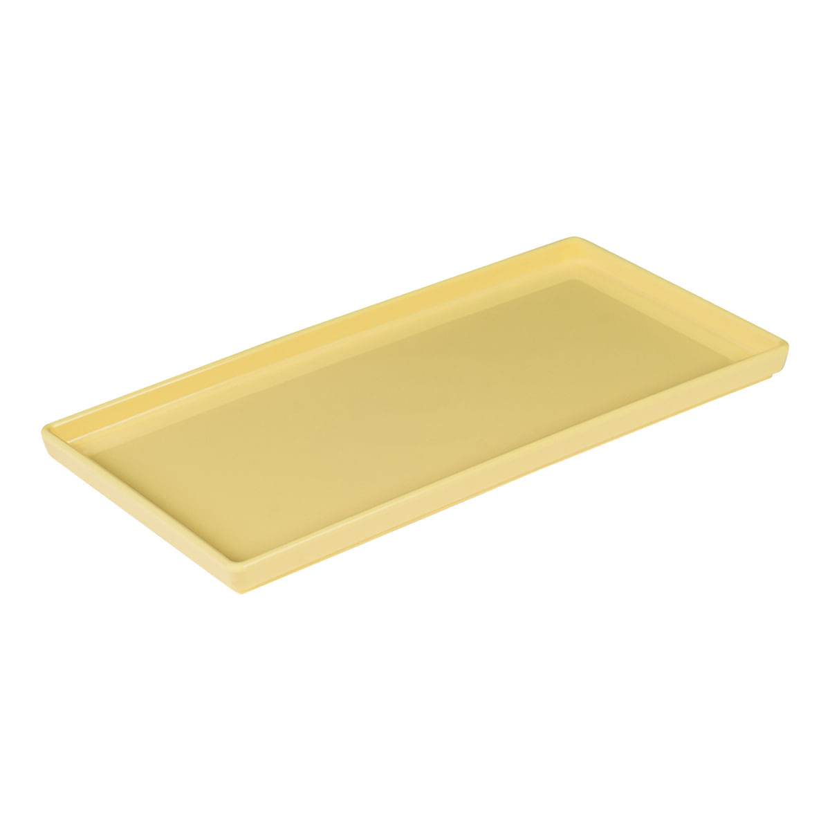 Prato Square Retangular 13,5x27 Amarelo em Polipropileno