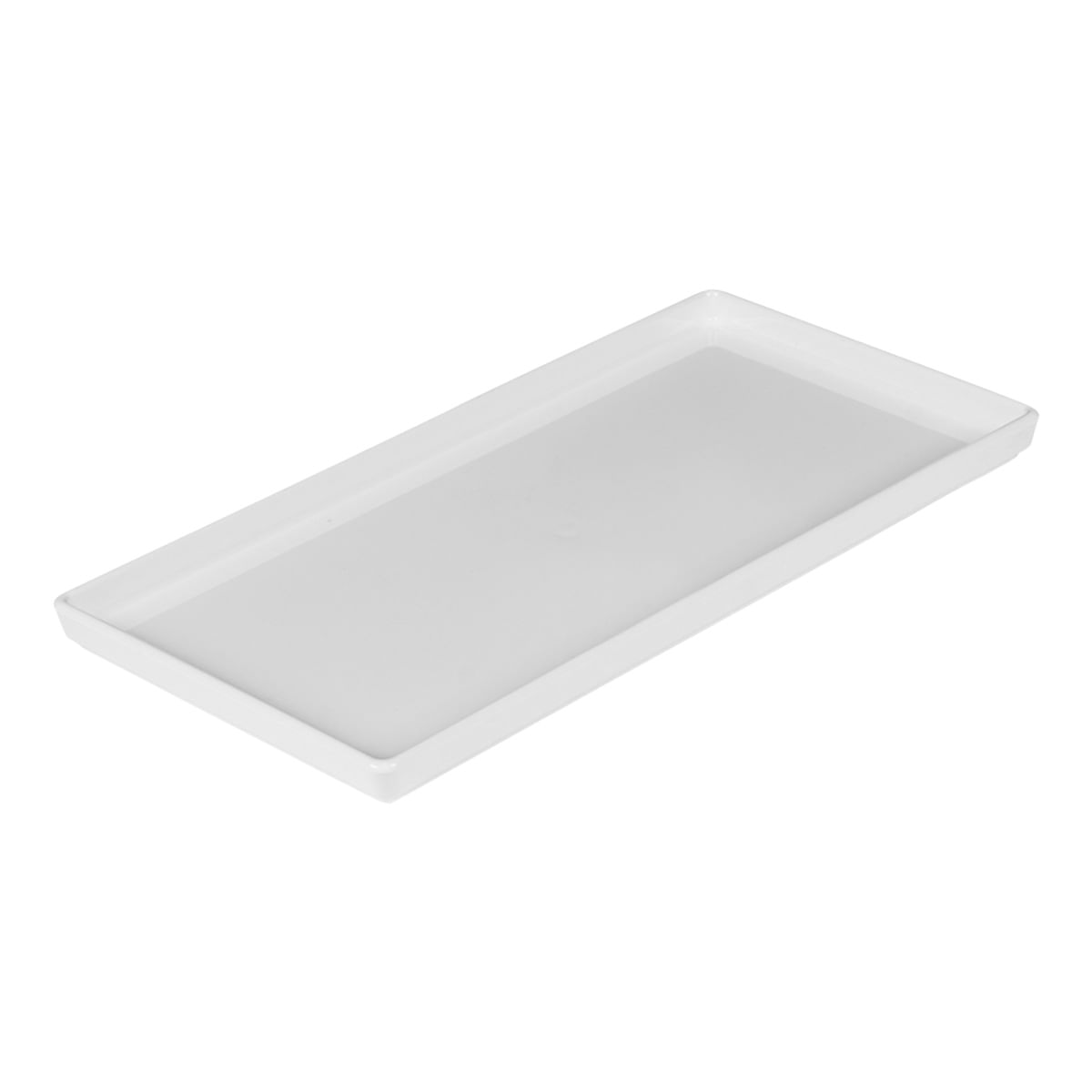 Prato Square Retangular 13,5x27 Branco em Policarbonato