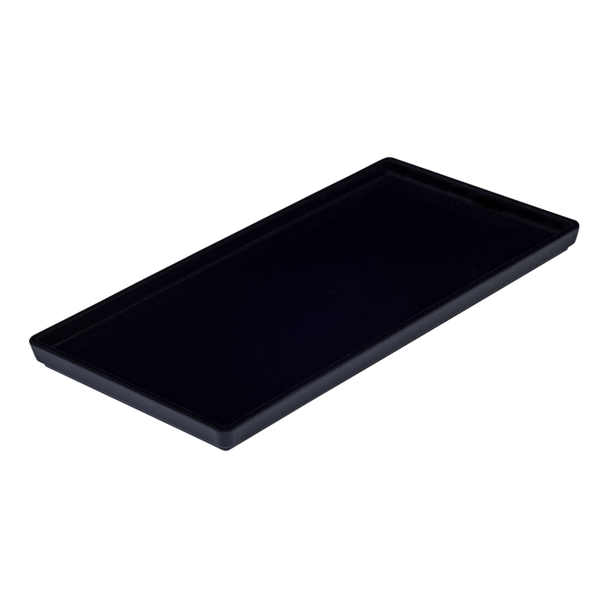 Prato Square Retangular 13,5x27 Preto em Policarbonato