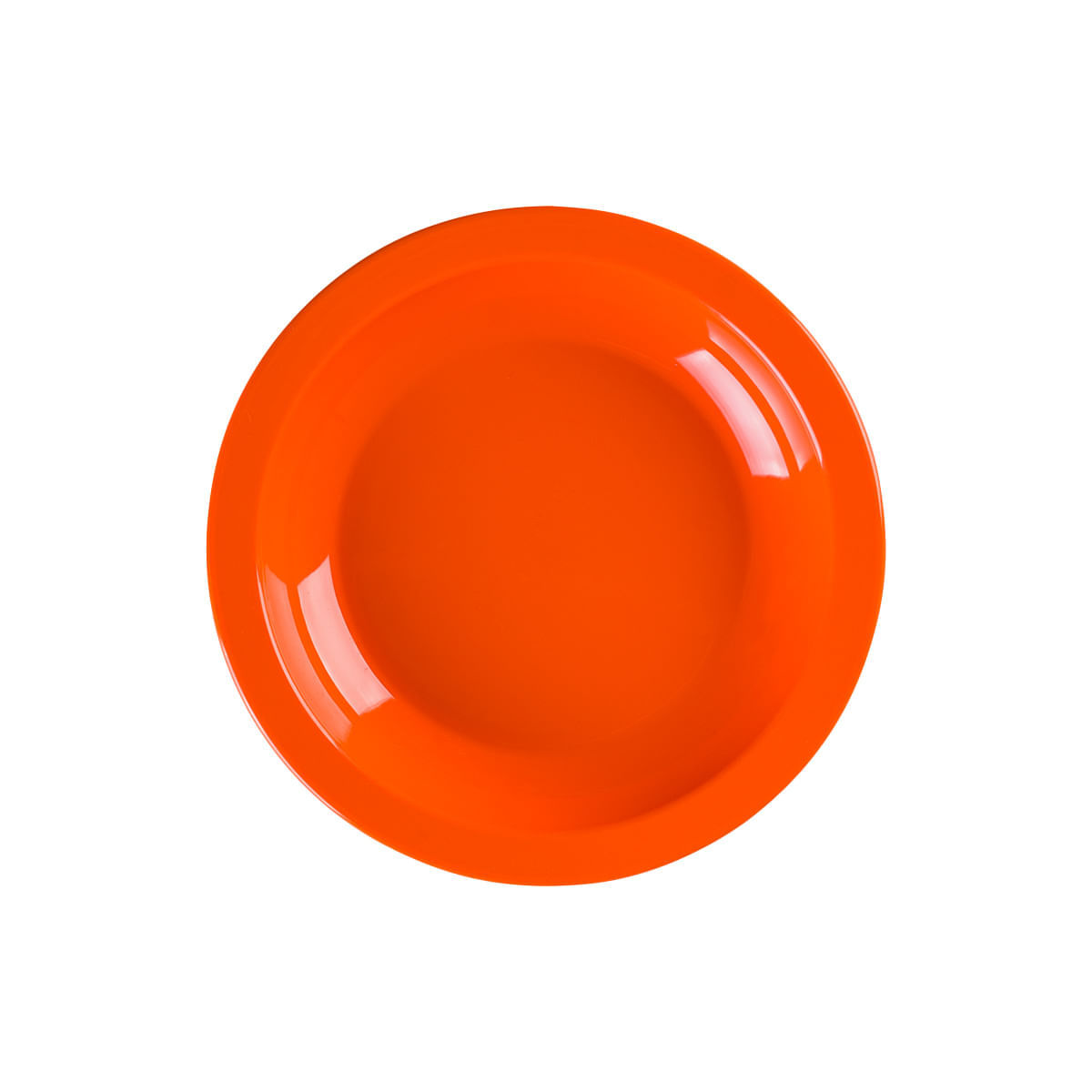Prato Elegance Fundo Redondo 22cm Laranja em Policarbonato