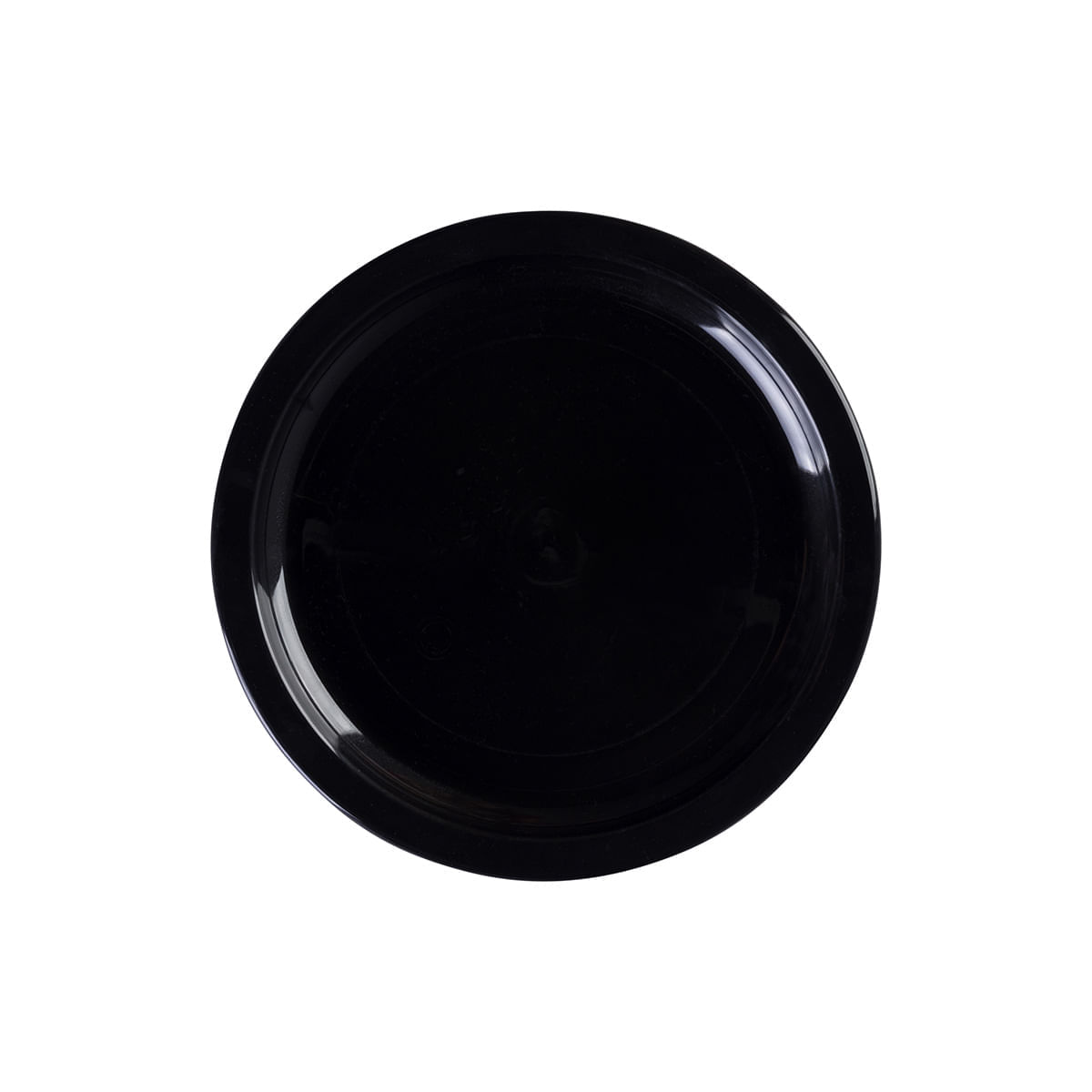 Prato Elegance Raso Redondo 25cm Preto em Polipropileno
