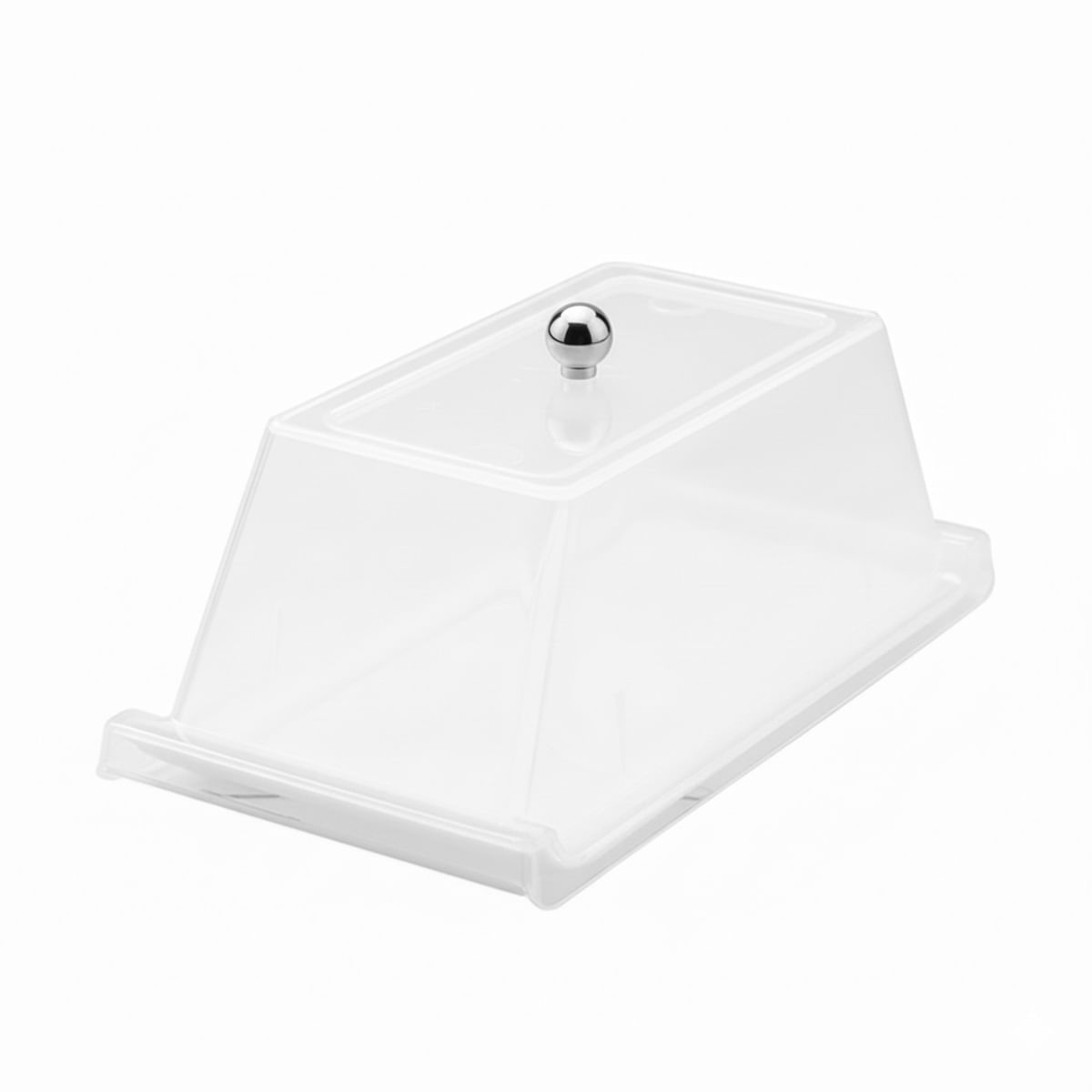 Bandeja Servir Retangular Com Tampa 15x30 Branca em Polipropileno