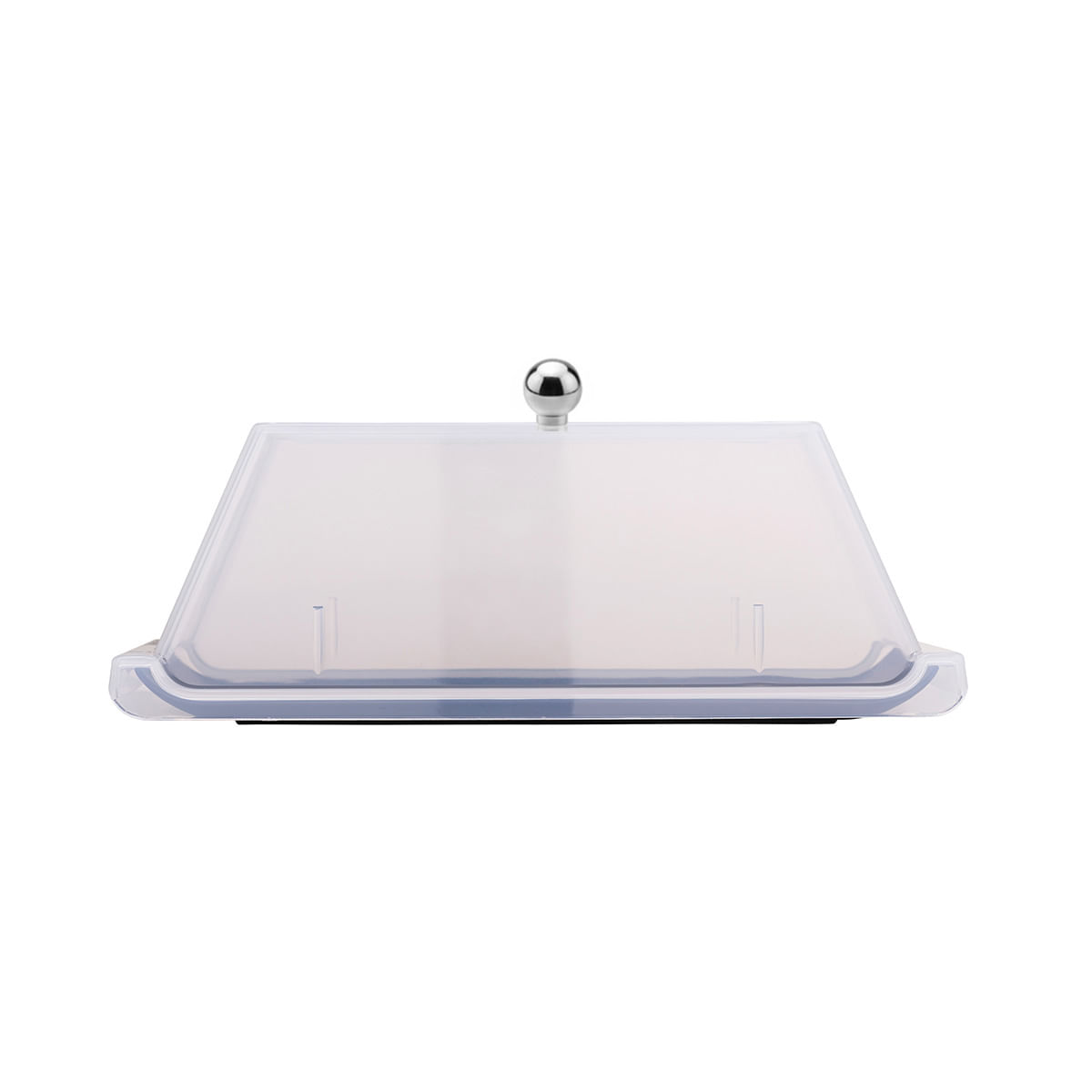 Bandeja Servir Retangular Com Tampa 15x30 Preta em Polipropileno - Imagem 3