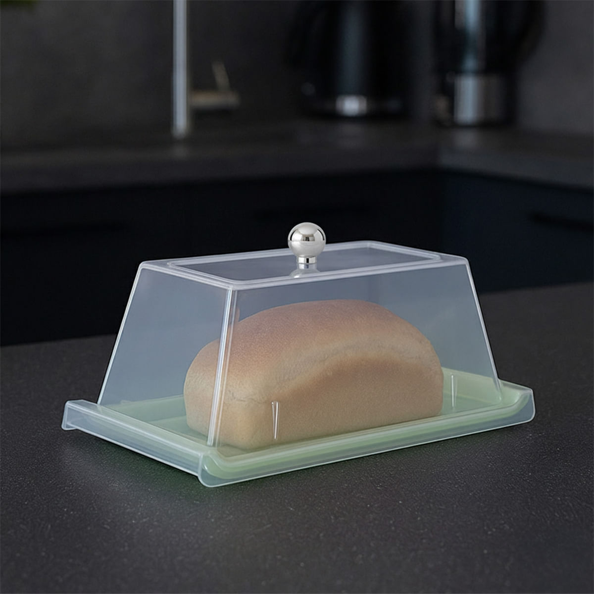 Bandeja Servir Retangular Com Tampa 15x30 Verde em Polipropileno - Imagem 2