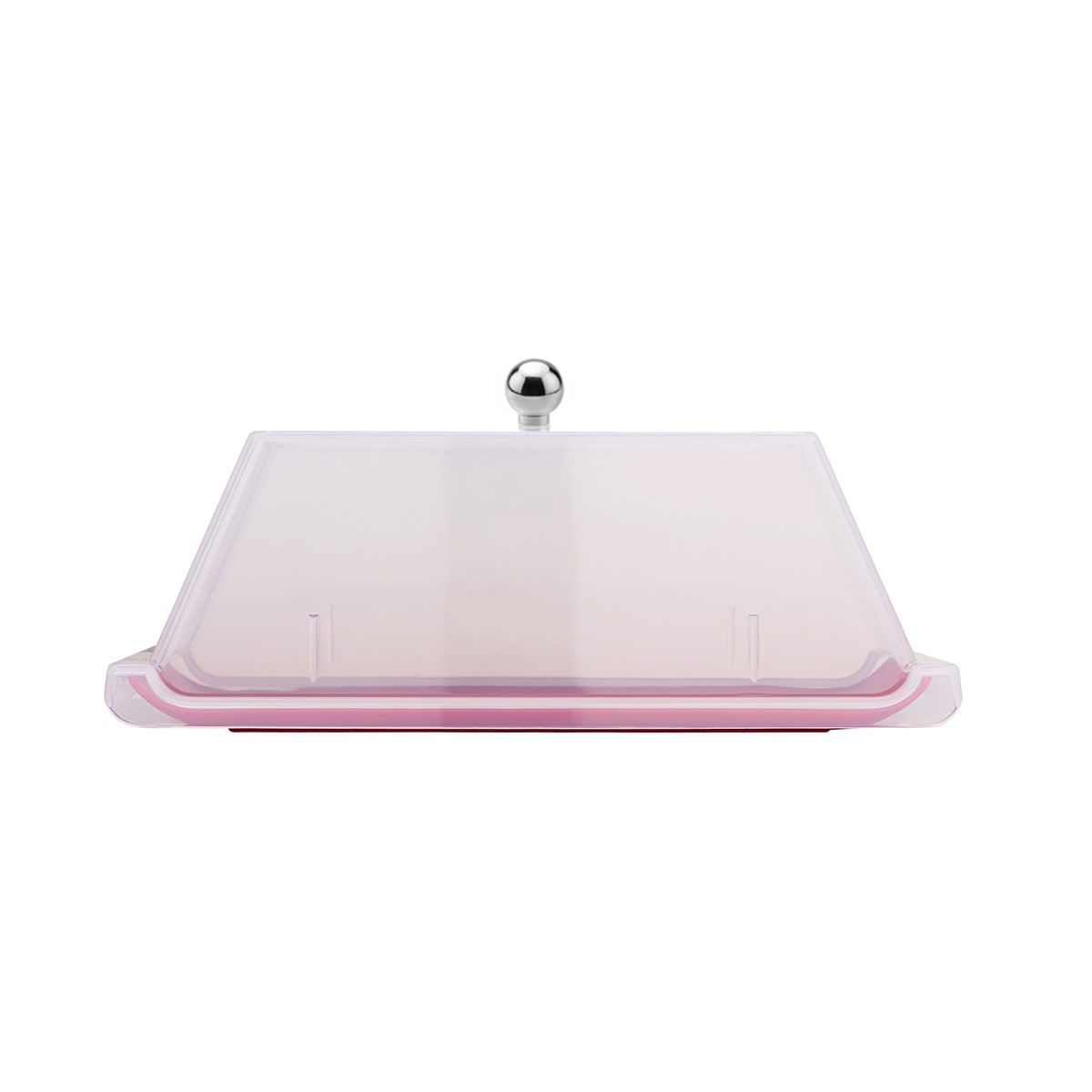 Bandeja Servir Retangular Com Tampa 15x30 Vermelha em Polipropileno - Imagem 3