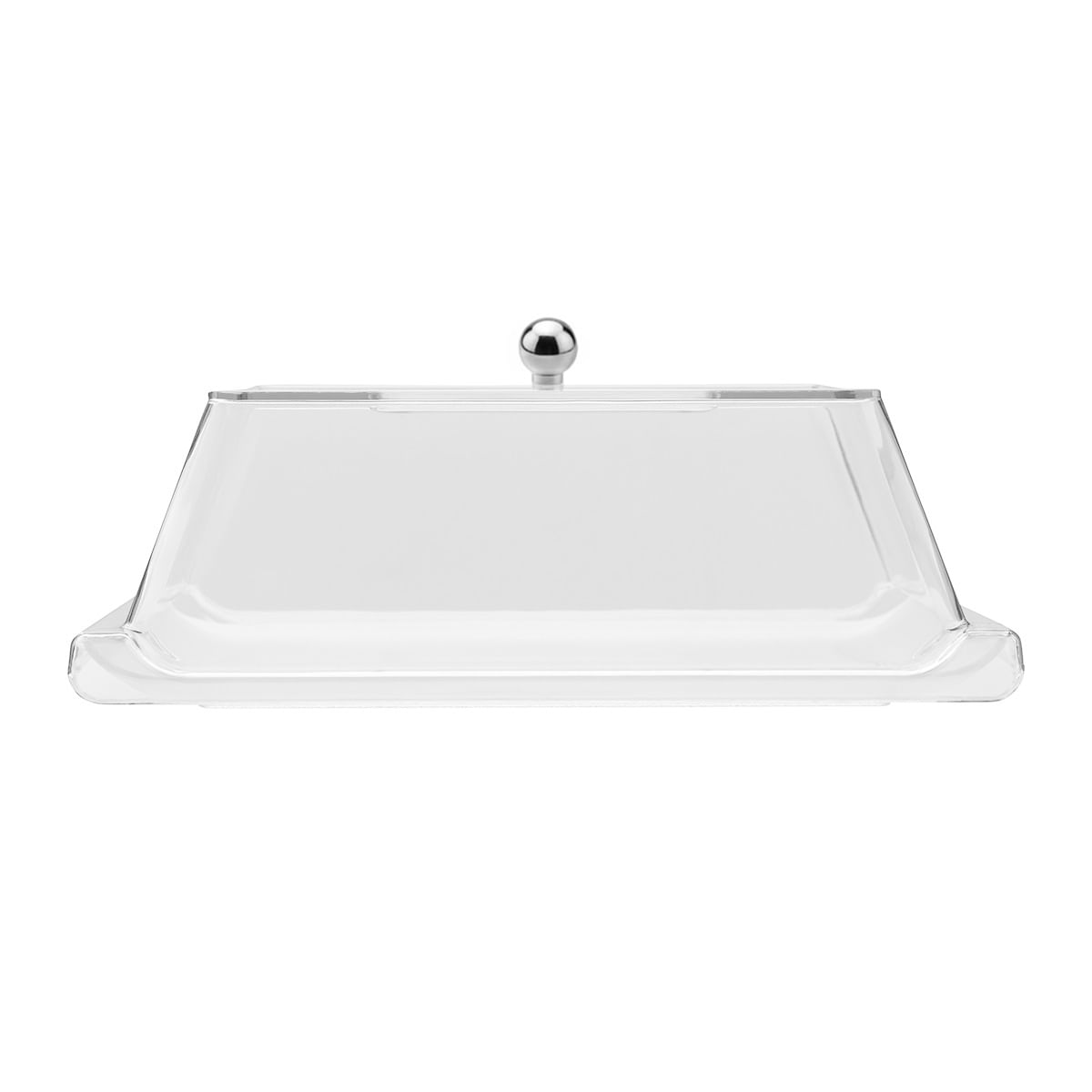 Bandeja Servir Retangular Com Tampa 15x30 Branca em Policarbonato - Imagem 3